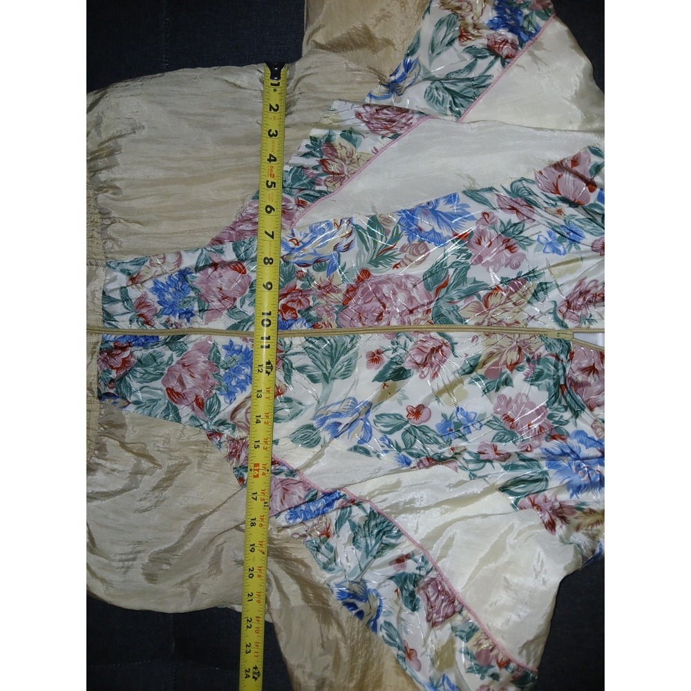 Vintage Active Stuff Womens Large Floral Windbreaker Jacket Nylon Colorblock Ret - Picture 5 of 5